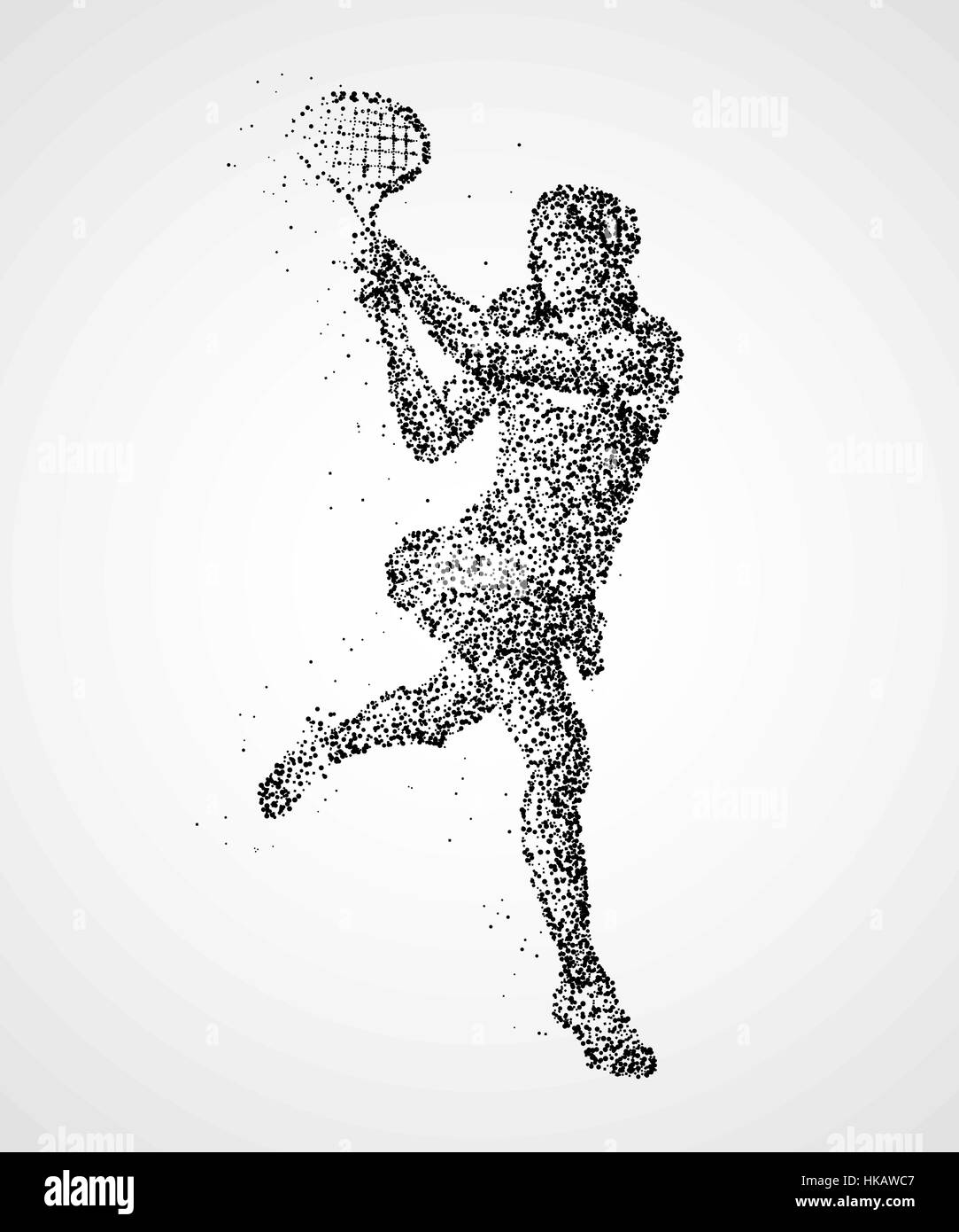 Joueur de tennis résumé de cercles noirs. Vector illustration. Illustration de Vecteur
