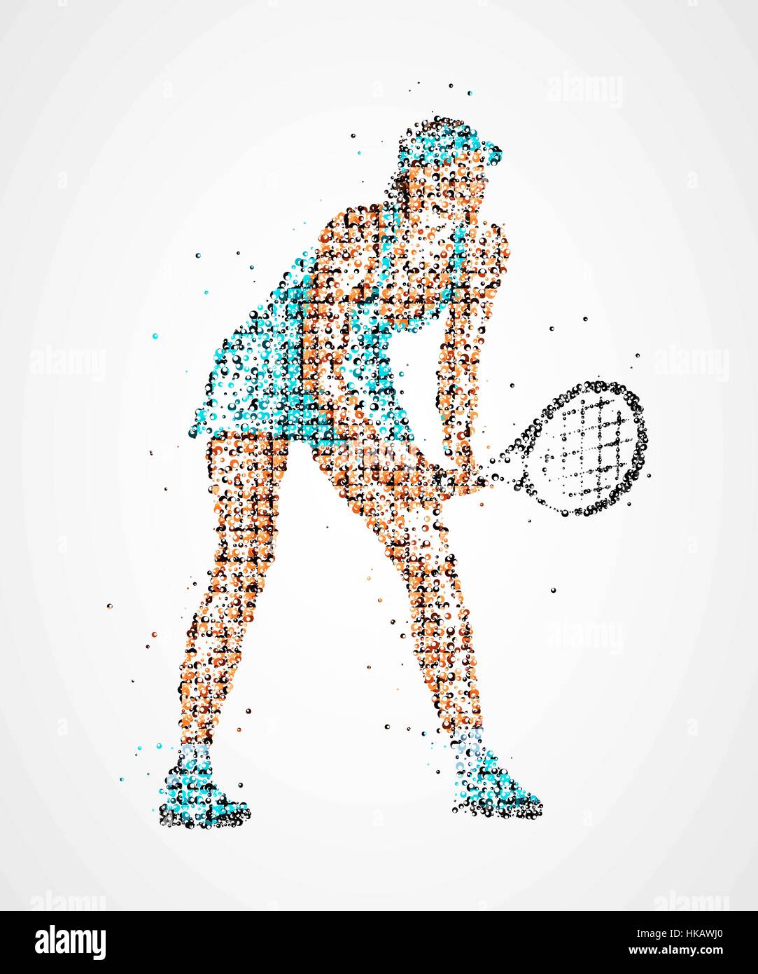 Joueur de tennis résumé de cercles colorés. Vector illustration. Illustration de Vecteur