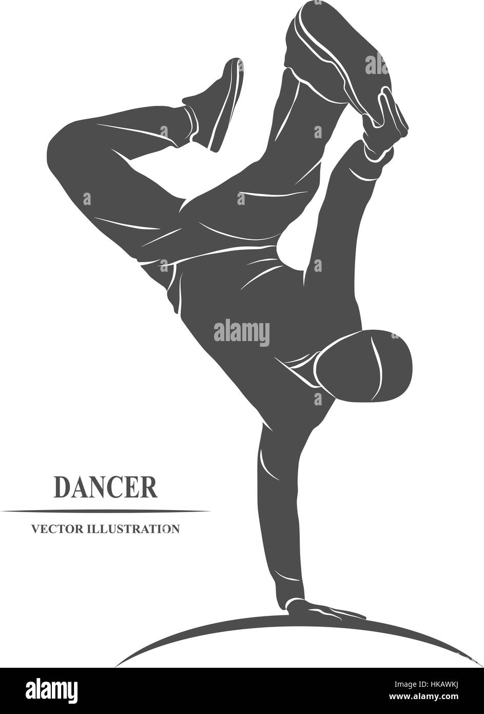 Breakdancer danse et faire une frise sur un côté. Vector illustration. Illustration de Vecteur