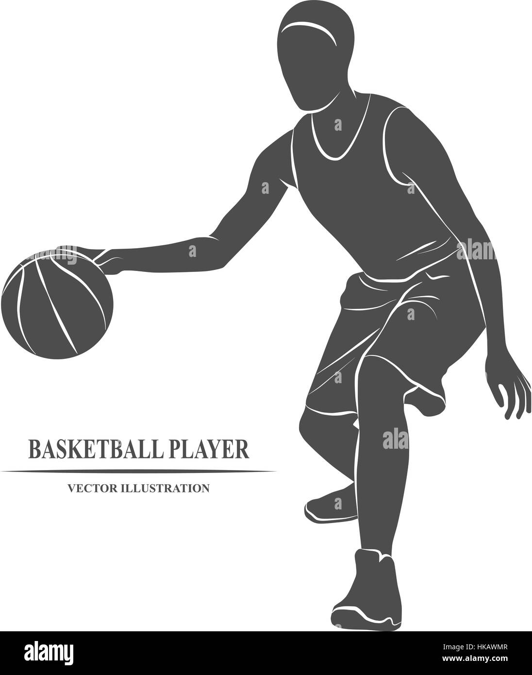 Joueur de basket-ball de l'icône sur un fond blanc. Vector illustration. Illustration de Vecteur