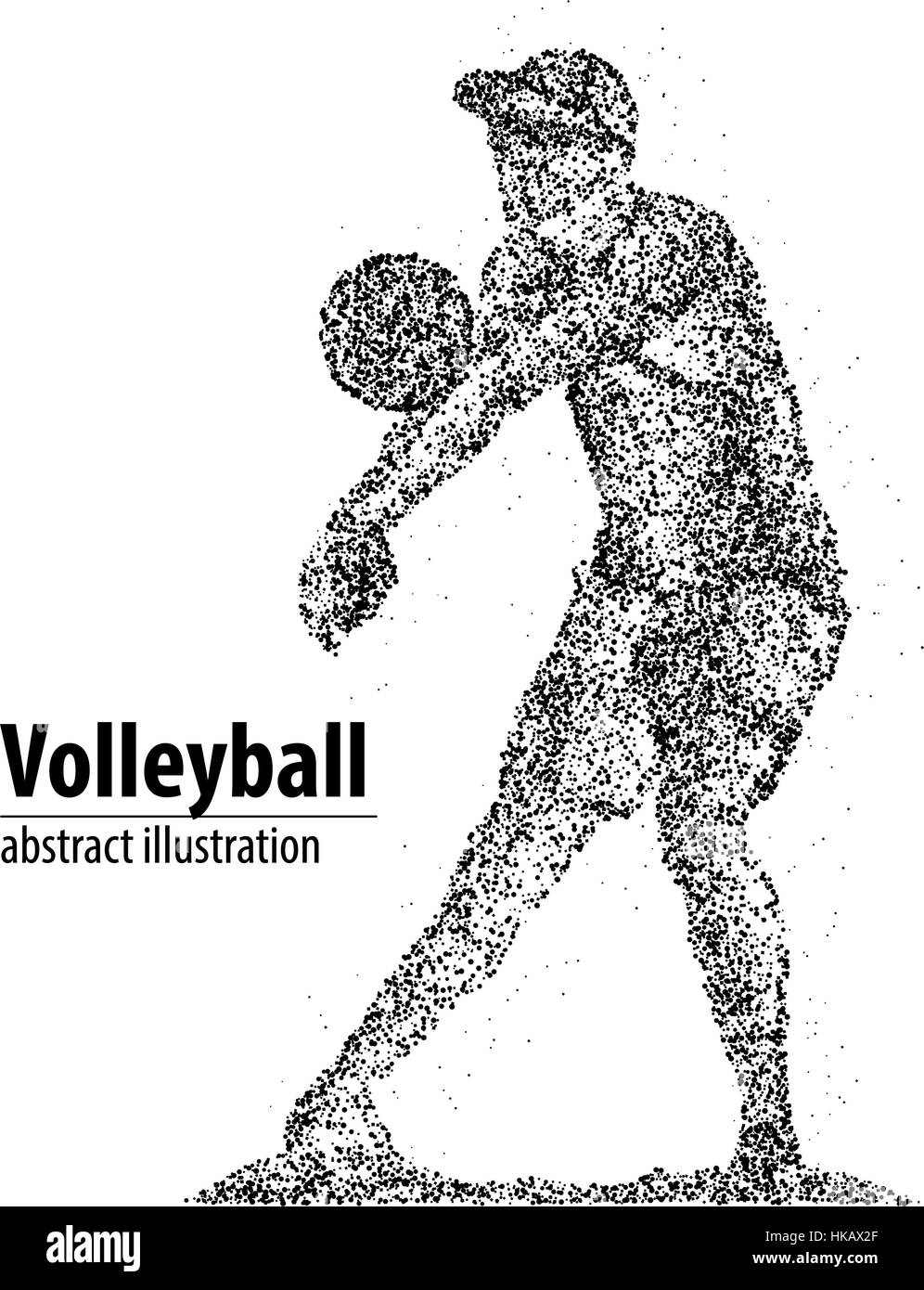 Résumé de volley-ball reçoit le ballon de l'cercles noirs. Vector illustration. Illustration de Vecteur