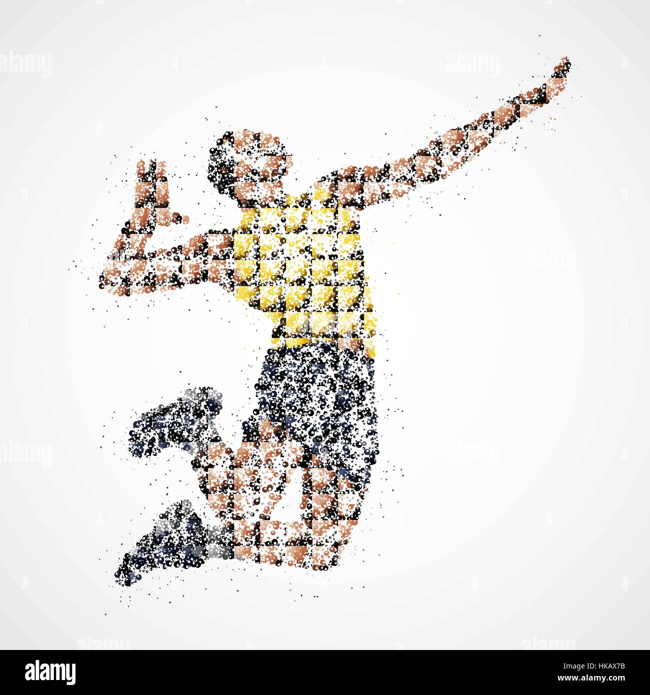 Résumé de volley-ball de sauter hors de cercles colorés. Vector illustration. Illustration de Vecteur