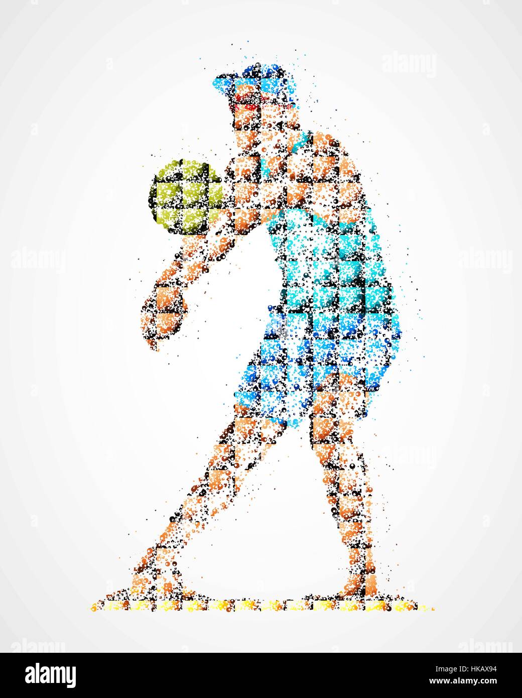 Résumé de volley-ball ball batteur de cercles multicolores. Vector illustration. Illustration de Vecteur