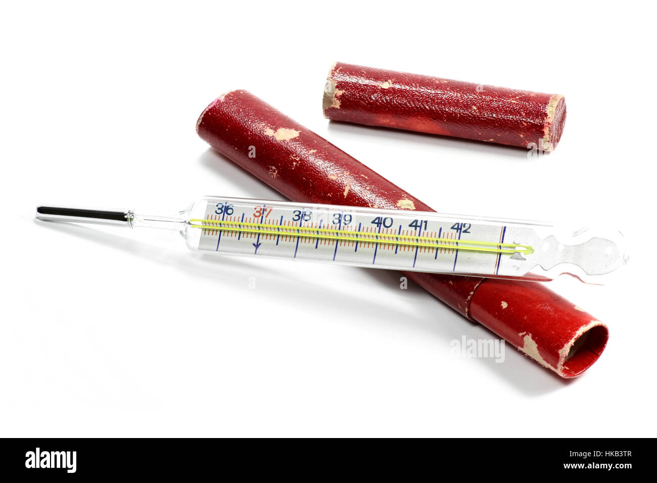 Thermomètre à Mercure Médical Et Demi-capsules Rouges