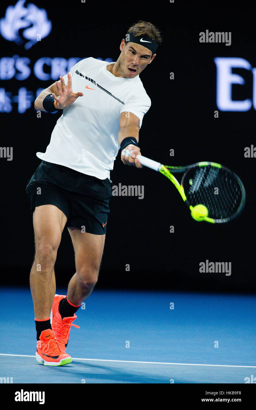 Melbourne, Australie. 27 Jan, 2017. L'Espagne de Rafael Nadal est entré dans sa 4ème finale à l'Open d'Australie 2017 à Melbourne Park, Melbourne, Australie. Crédit : Frank Molter/Alamy Live News Banque D'Images