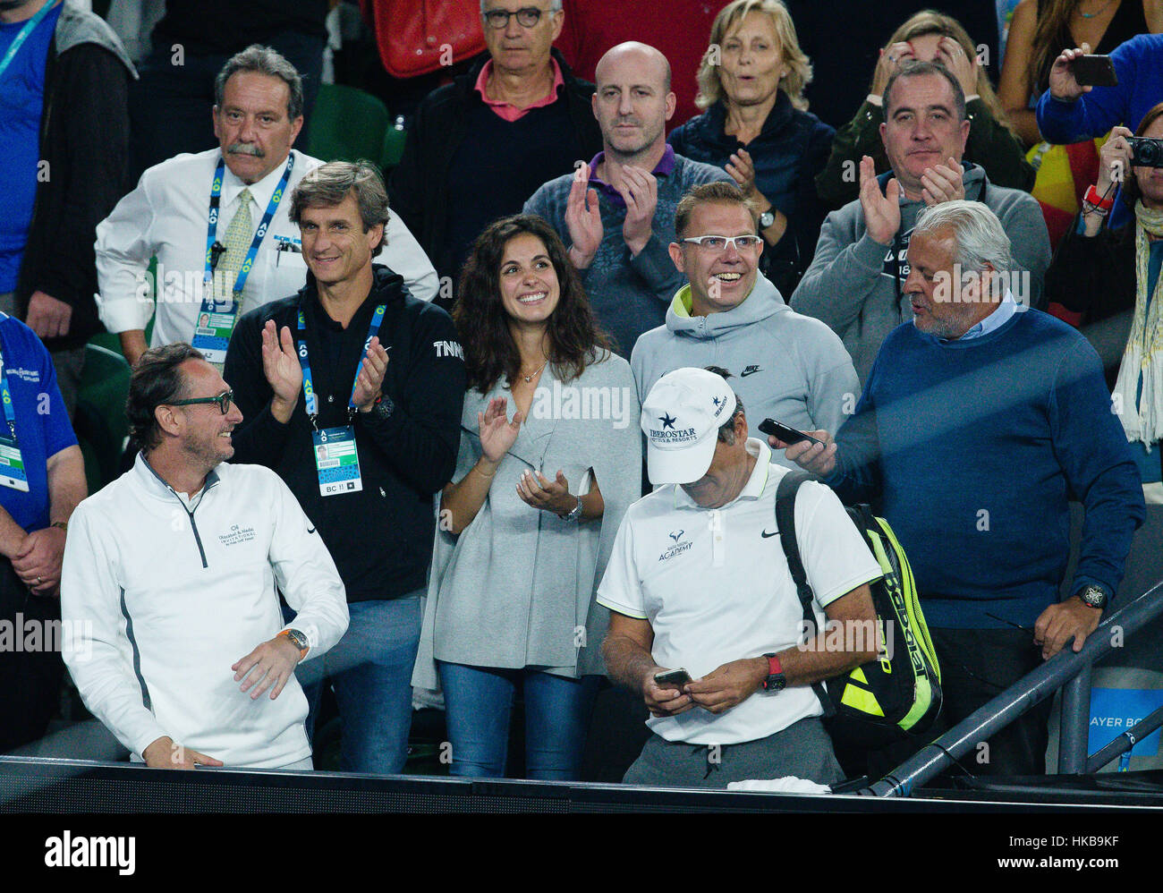 Melbourne, Australie. 27 Jan, 2017. La petite amie de Rafael Nadal Maria Francisca 'Xisca Perello' au cours de la demi-finale de mens à l'Open d'Australie 2017 à Melbourne Park, Melbourne, Australie. Crédit : Frank Molter/Alamy Live News Banque D'Images