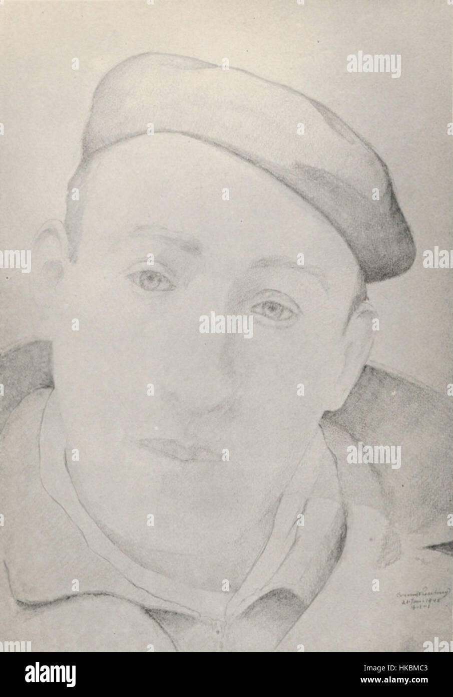 'Zelfportret' (Autoportrait) de Cor van Teeseling, créé le 21 janvier 1942, est une pièce puissante reflétant l'expression personnelle de l'artiste. Van Teeseling, connu pour ses œuvres chargées d'émotions, se dépeint avec un réalisme intense, mettant en valeur son style artistique et sa profondeur émotionnelle. Tragiquement, la vie de van Teeseling a été écourtée pendant la seconde Guerre mondiale, faisant de cette pièce un rappel poignant de son héritage. Banque D'Images