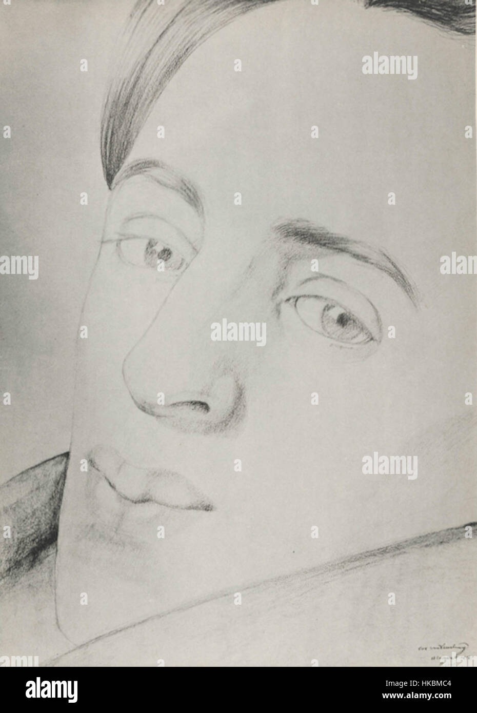 Cet autoportrait, créé le 11 mars 1942 par Cor van Teeseling, reflète l’expression émotionnelle et personnelle de l’artiste à une époque mouvementée de l’histoire. Né en 1915, la courte vie de Teeseling s’est terminée en 1942, mais son travail reste un rappel poignant de cette période. Banque D'Images