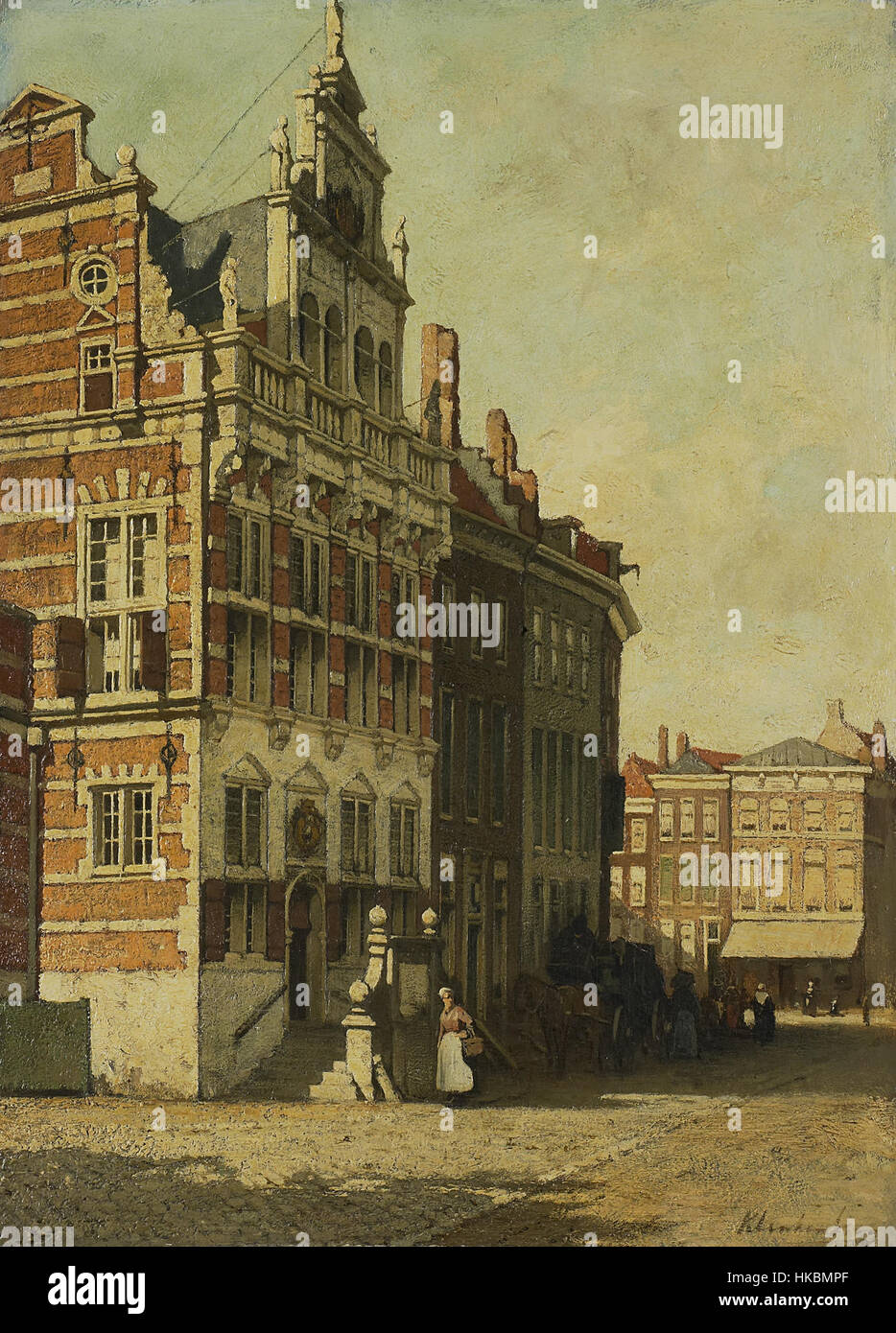 *Het Stadhuis in Den Haag*, installé dans le Rijksmuseum Amsterdam, est une peinture historique détaillée de l'hôtel de ville de la Haye. La peinture met en valeur la beauté architecturale et l'importance civique du bâtiment, soulignant son rôle dans l'histoire politique néerlandaise au XVIIe siècle. Banque D'Images