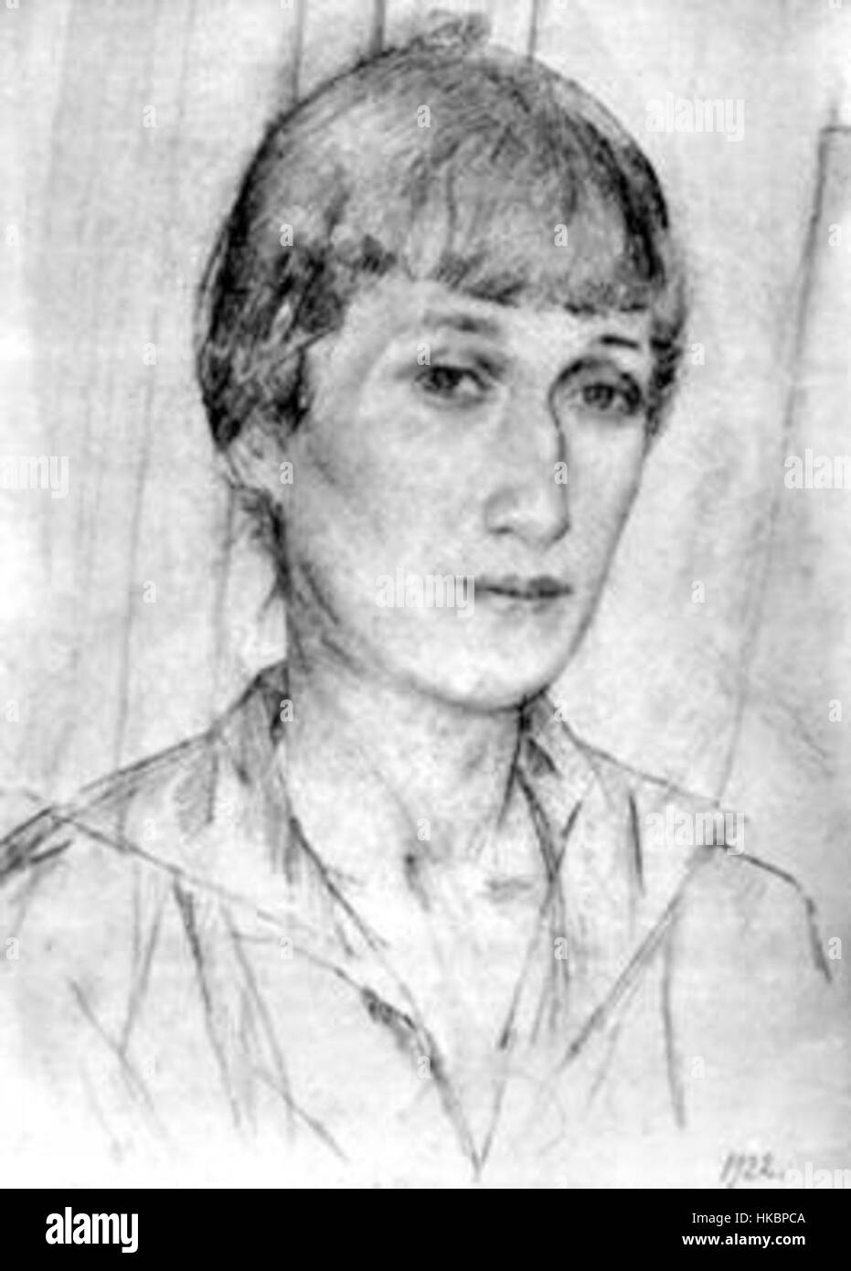 Anna Akhmatova par Petrov Vodkin croquis 1922 Banque D'Images