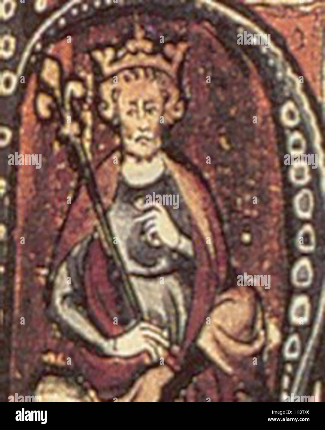 Le roi Cnut, également connu sous le nom de Canute, était un monarque du XIe siècle qui régnait sur l'Angleterre, le Danemark, la Norvège et certaines parties de la Suède. Son règne est connu pour sa consolidation du pouvoir et ses campagnes militaires réussies, renforçant sa position en tant que dirigeant européen clé de la période médiévale. Banque D'Images