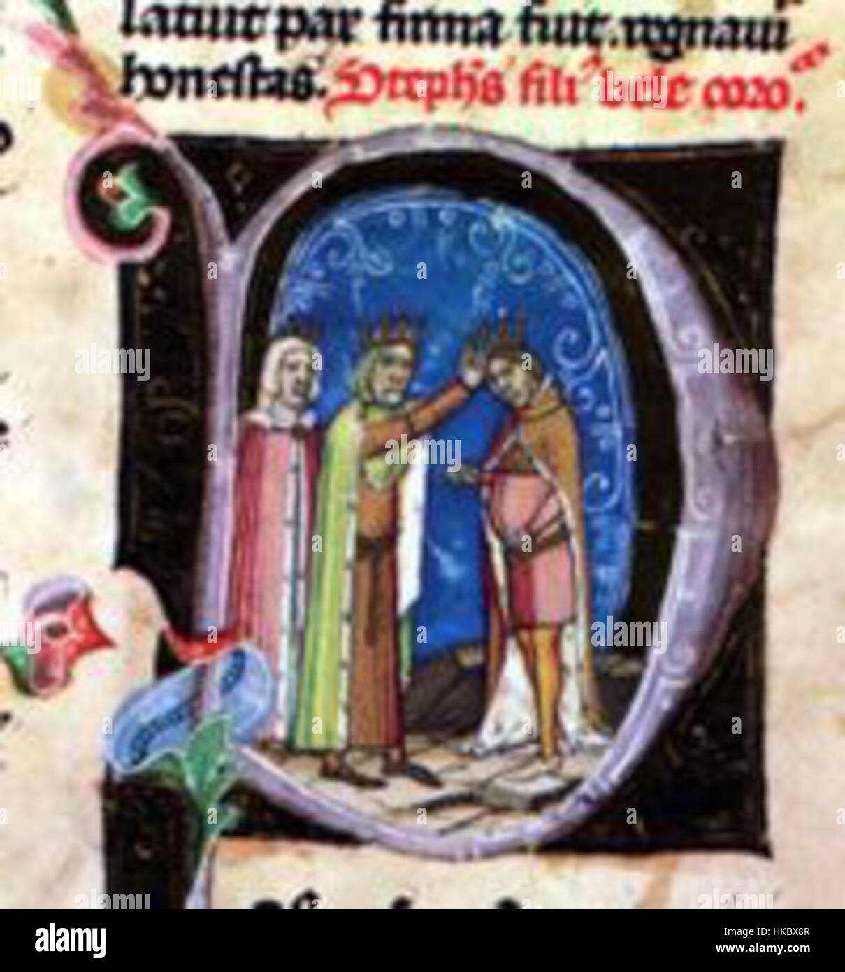 V Istvan Koronázása est une œuvre d'art hongroise représentant le couronnement du roi Istvan, un moment important de l'histoire hongroise. La pièce met en lumière les traditions médiévales et les rituels royaux de la Hongrie au XIe siècle. Banque D'Images