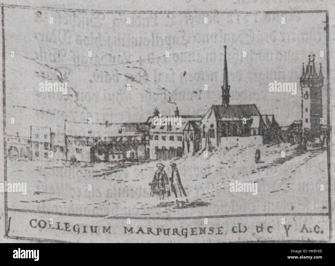 Cette peinture de 1605 de Dilich représente le Franziskanerkloster (monastère franciscain), capturant les détails architecturaux et l'importance religieuse de l'édifice dans le contexte de l'européen du XVIIe siècle Banque D'Images