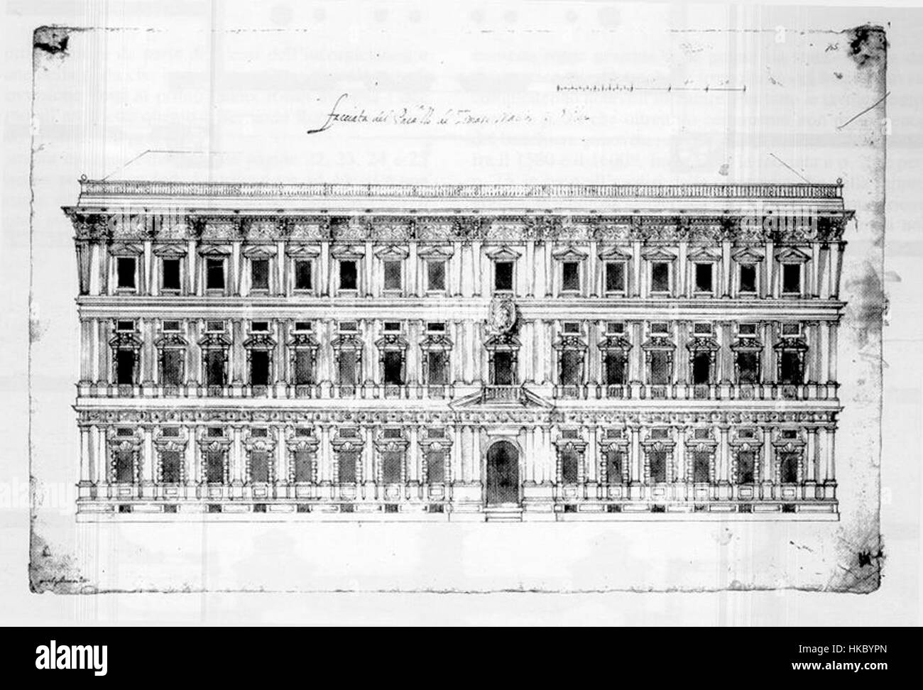 Galeazzo Alessi, Progetto originario per la facciata di Palazzo Marino a Milano Banque D'Images