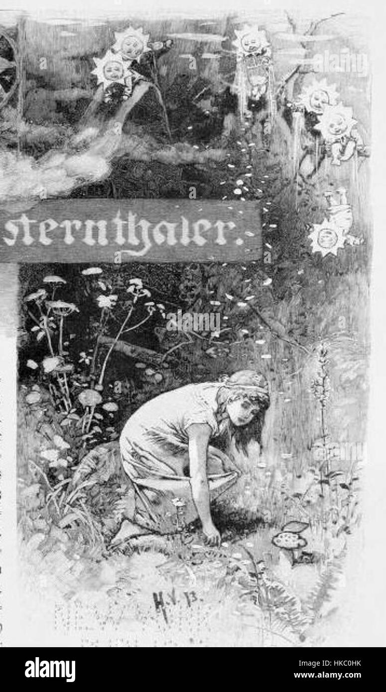 'The Star Money' de Hermann Vogel est une illustration basée sur un conte de fées allemand, mettant en valeur le thème magique de la richesse et de la générosité. La pièce présente un art détaillé et reflète le récit culturel de l'histoire. Banque D'Images