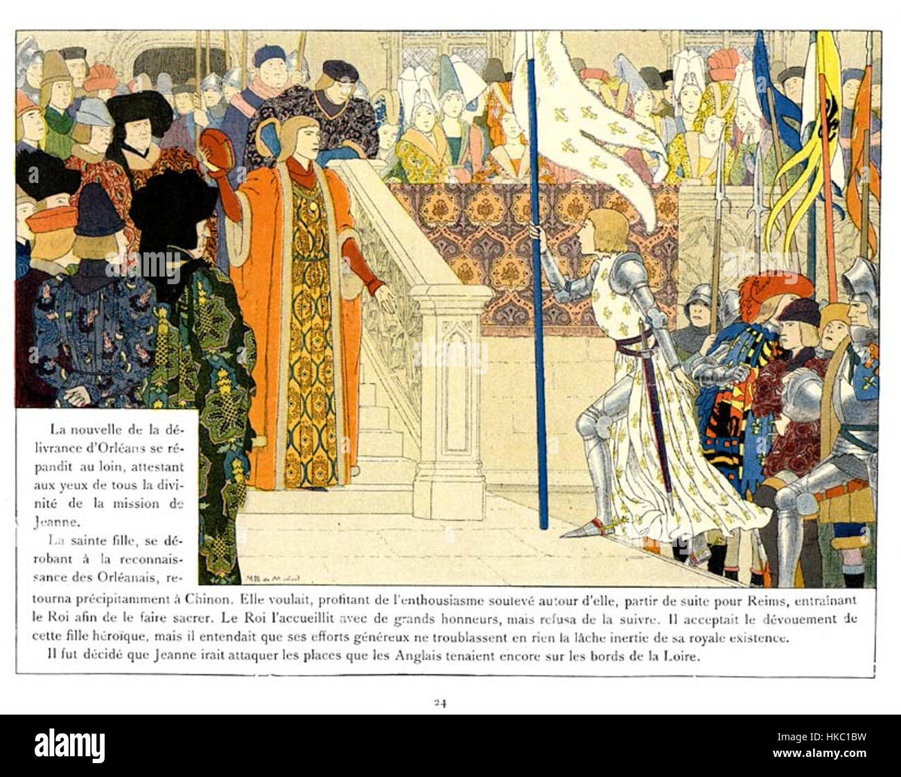 Cette œuvre de Boutet de Monvel met en scène Jeanne d'Arc, héroïne nationale de France. La représentation capture sa force et sa détermination, mettant en valeur l'habileté de l'artiste à représenter des personnages historiques et légendaires de la période médiévale. Banque D'Images Cette œuvre de Boutet de Monvel met en scène Jeanne d'Arc, héroïne nationale de France. La représentation capture sa force et sa détermination, mettant en valeur l'habileté de l'artiste à représenter des personnages historiques et légendaires de la période médiévale. Banque D'Images