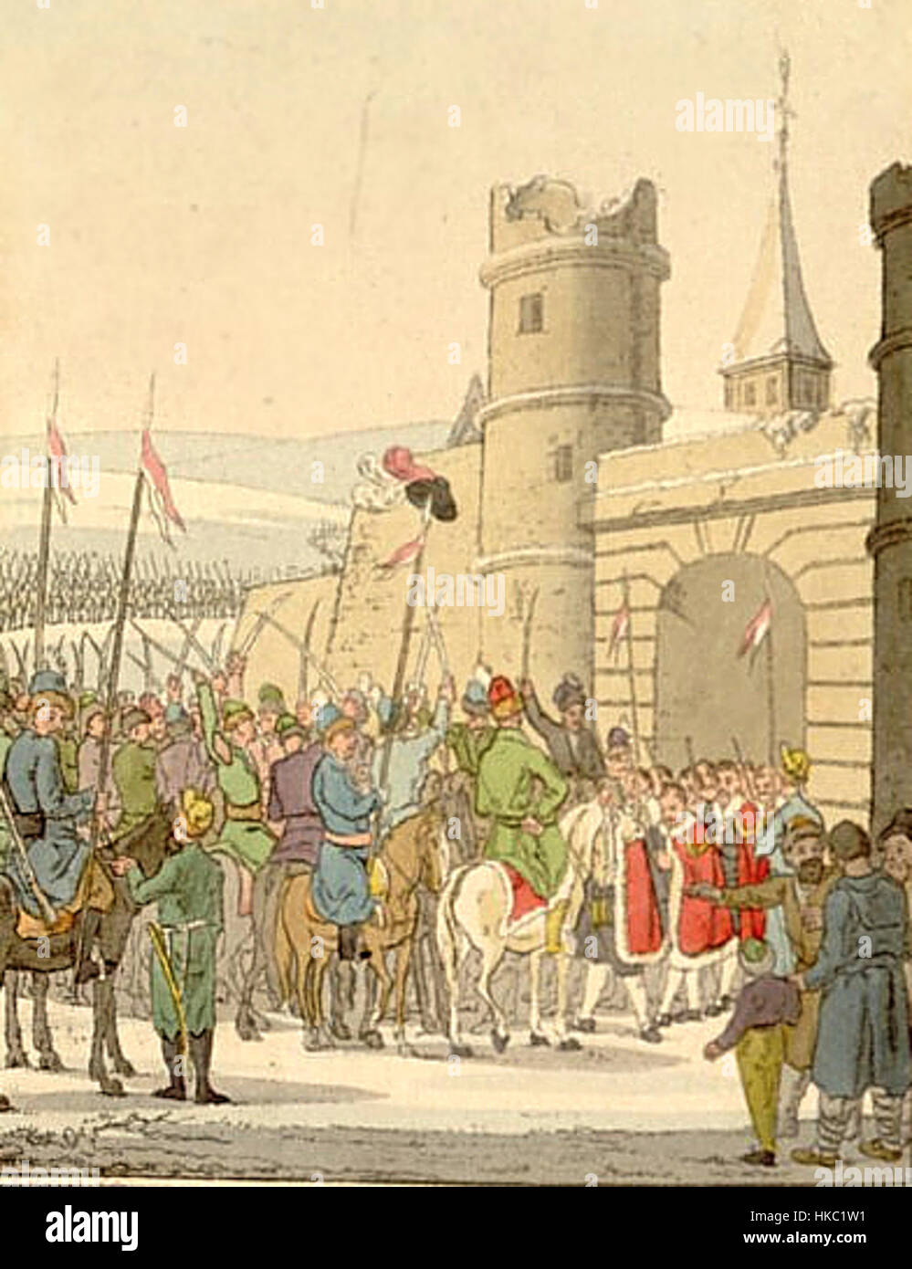 Ce tableau représente Jan Zamoyski, un noble et chef militaire polonais, lors de la bataille de Byczyna en 1588. Connu pour son rôle central dans l'histoire polonaise, la victoire de Zamoyski est cruciale pour la stabilité du Commonwealth polono-lituanien. Banque D'Images