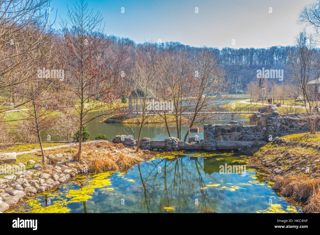 Lake view park. Cette photo a été prise dans un jardin, près de Kiev. Banque D'Images