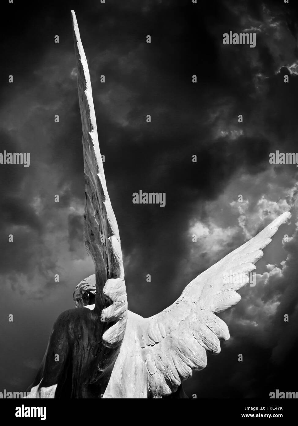 Ange gardien photo en noir et blanc Photo Stock Alamy