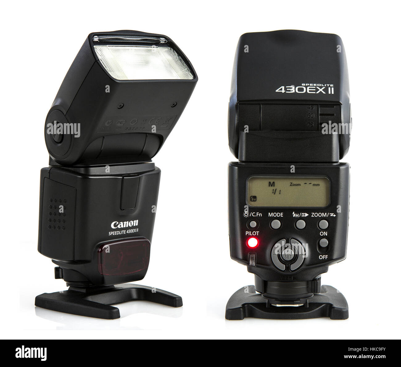Canon Speedlite 430EX II sur un fond blanc Banque D'Images
