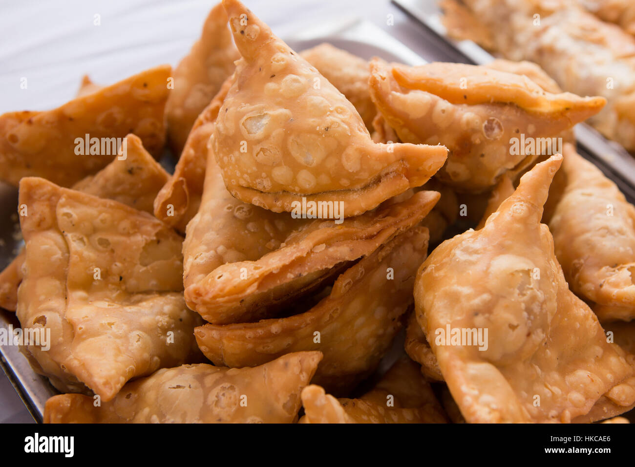 Indian street food snack-Samosas Banque D'Images