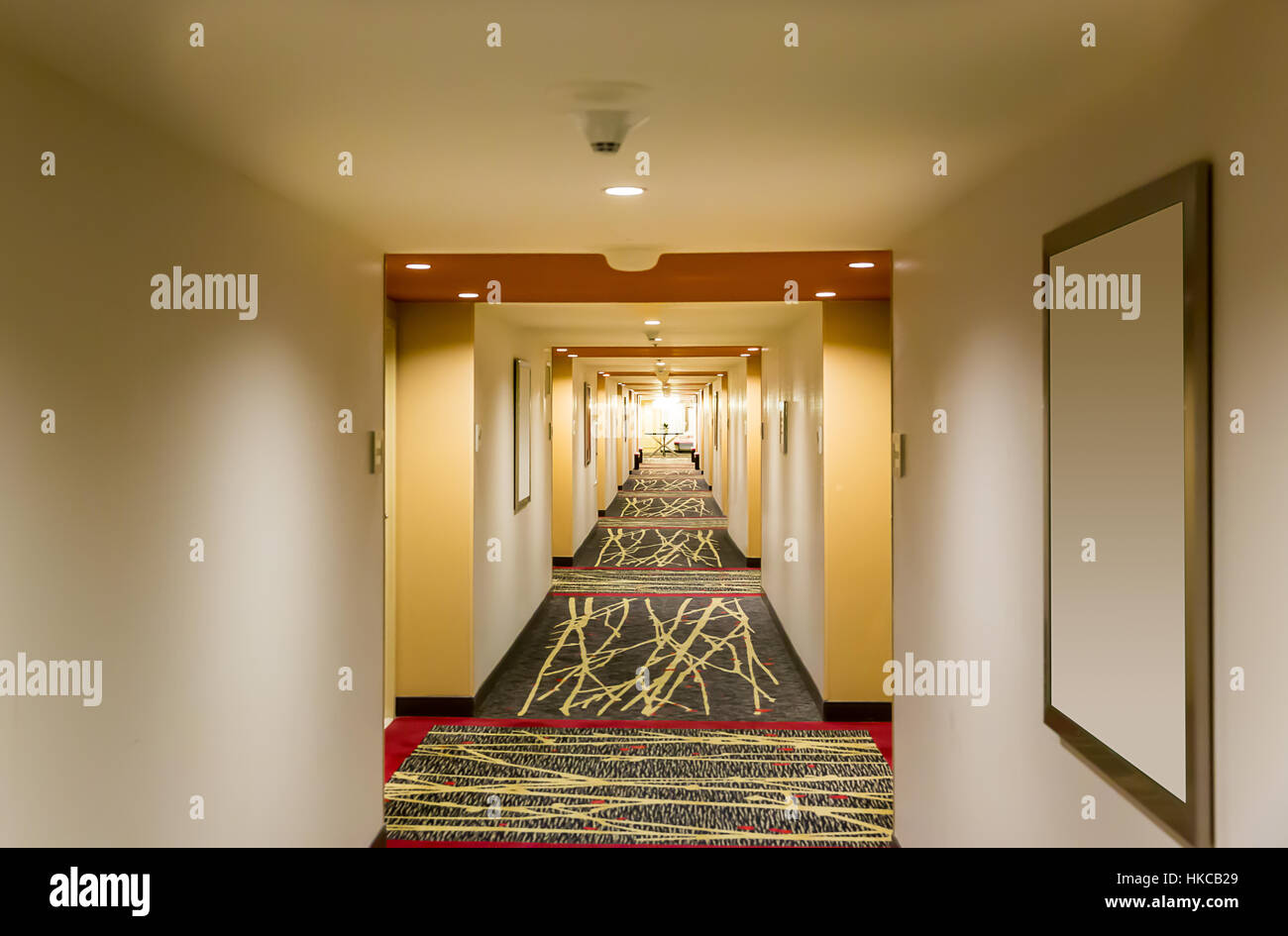 L'intérieur du corridor de l'hôtel. Banque D'Images