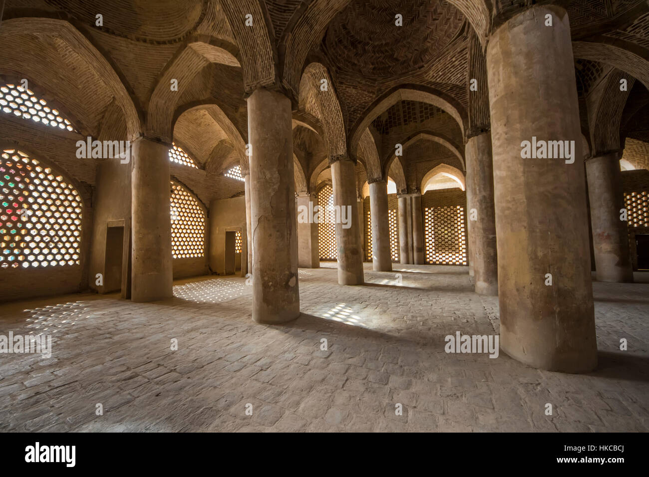Salle hypostyle de la Masjed-e Jame (mosquée du vendredi), Ispahan, Iran Banque D'Images
