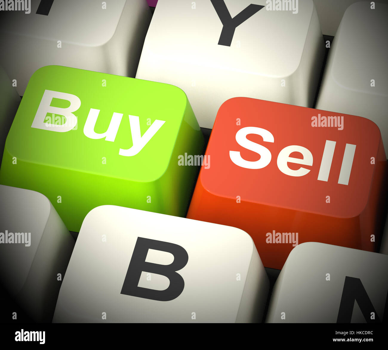 Achat et vente d'entreprise clés correspond ou stocks commerciaux de rendu 3D Banque D'Images