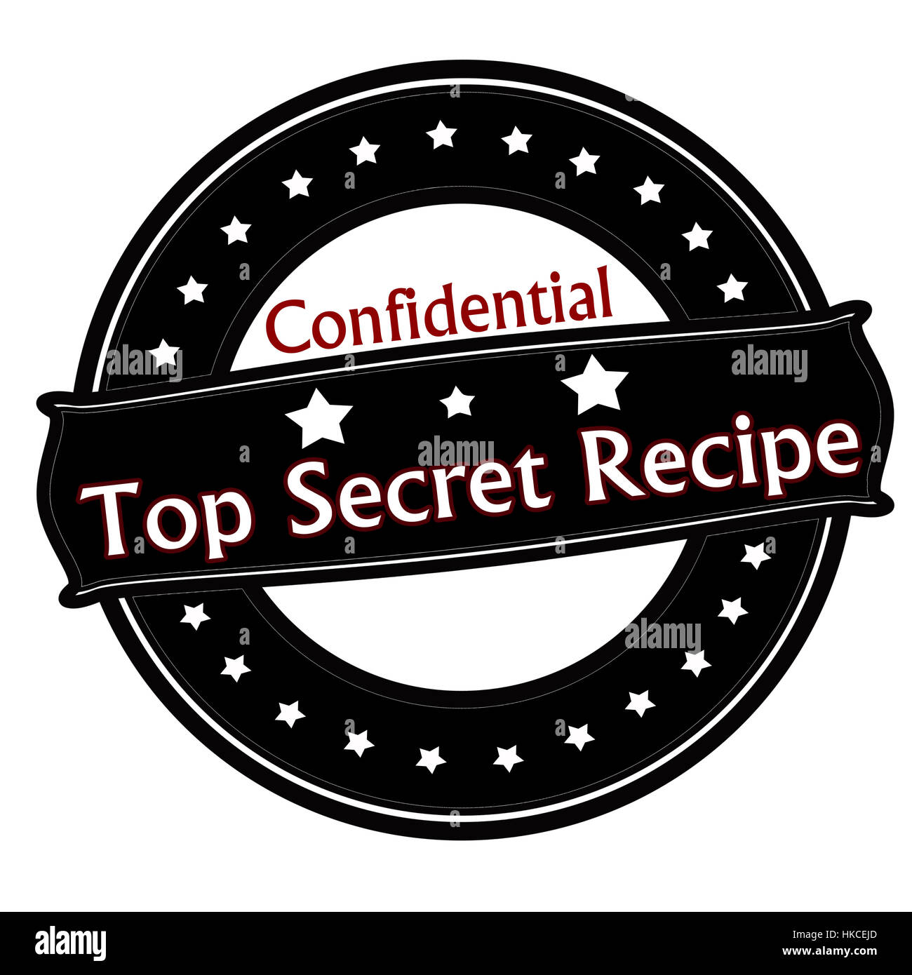 Timbre avec texte haut de la recette secrète à l'intérieur, vector illustration Banque D'Images