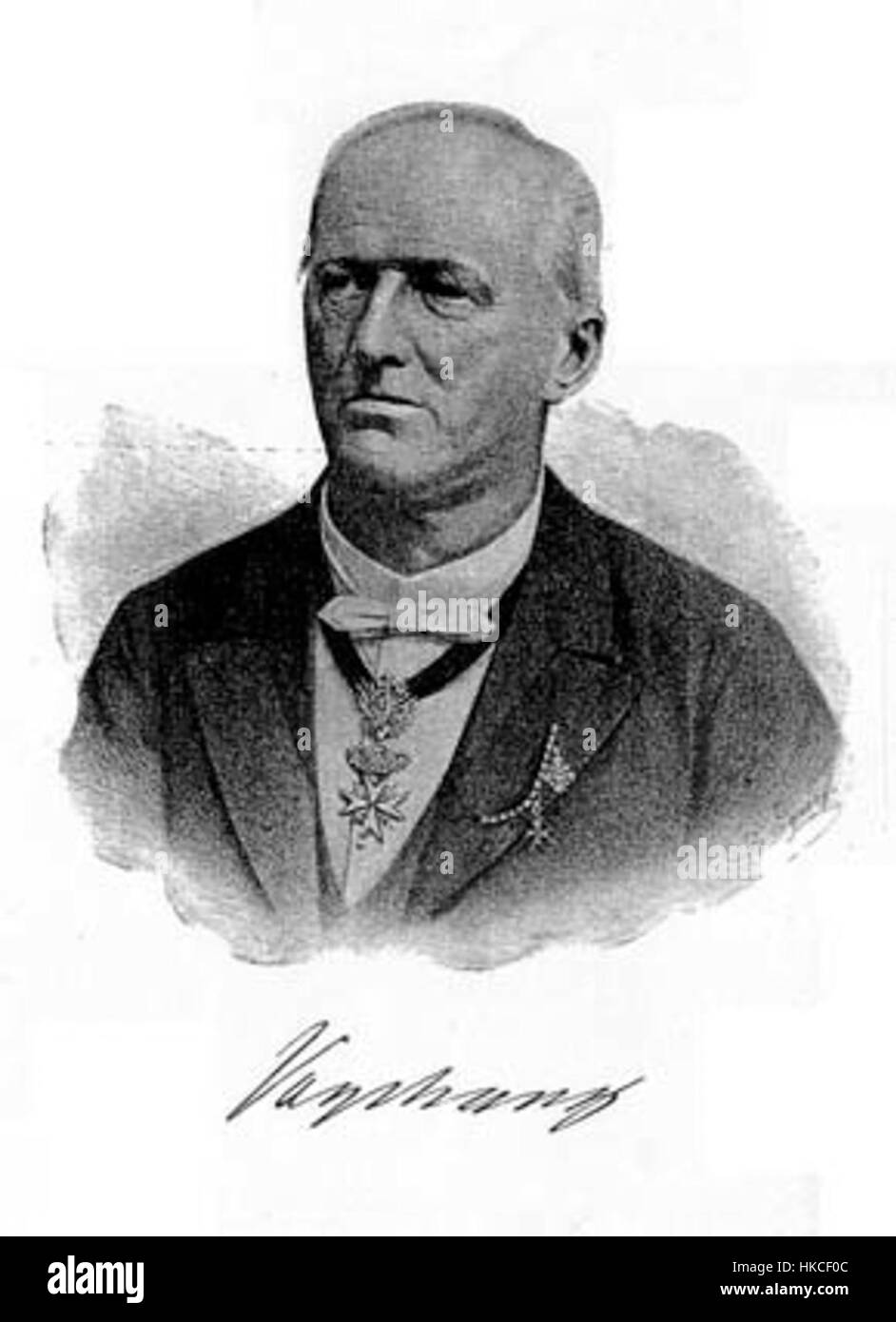 'Karlf von Vogelsang', portrait à l'huile de l'éminent personnage du XIXe siècle Karl von Vogelsang. La peinture capture l'apparence digne du philosophe autrichien, dont le travail a contribué de manière significative à la théorie politique et à la philosophie. Banque D'Images