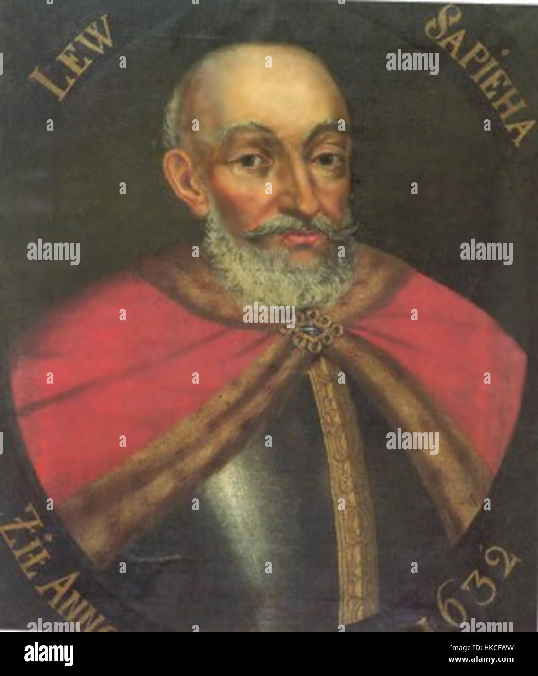 Lew Sapieha était un éminent noble polonais et figure politique, connu pour son leadership au Grand-Duché de Lituanie. Son portrait, réalisé par un artiste inconnu, reflète son statut et son importance au XVIIe siècle. Banque D'Images