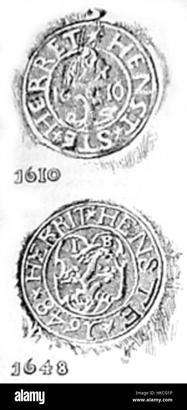 Le sceau Hindsted Herreds, utilisé entre 1610 et 1648, représente un emblème historique de la région. Il reflète l'importance administrative et judiciaire des sceaux à l'époque de la monarchie danoise, donnant un aperçu de la gouvernance et de l'identité locale de l'époque. Banque D'Images