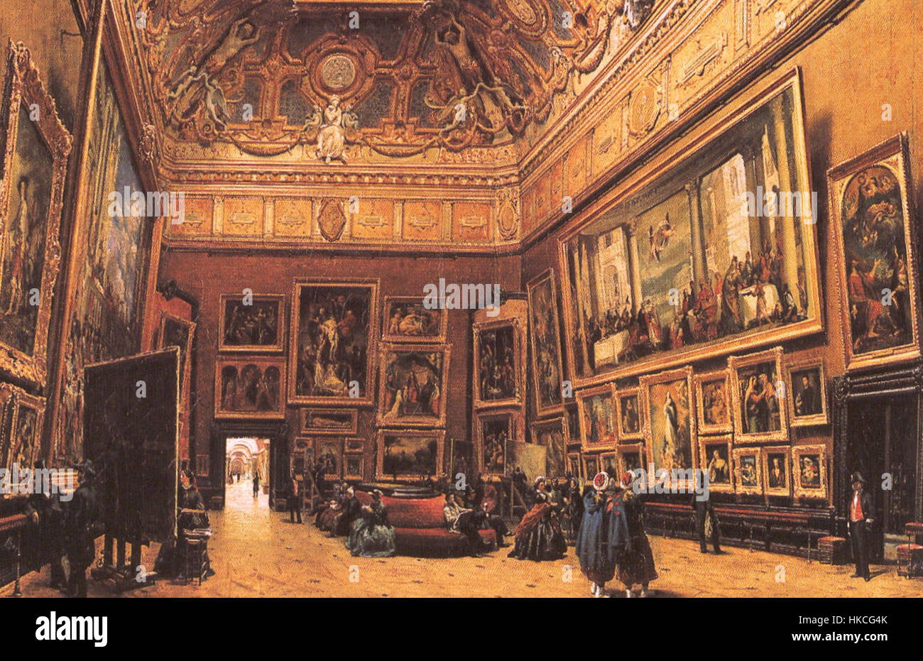 La Galerie du Louvre, située à Paris, est l'un des musées les plus célèbres au monde. Il abrite une vaste collection d'art, y compris des peintures, des sculptures et des artefacts couvrant des siècles. Connu pour des chefs-d'œuvre tels que la Joconde, le Louvre est une institution centrale dans le monde des beaux-arts et de la culture. Banque D'Images