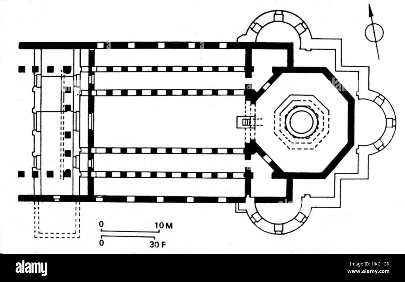 Ce plan du IVe siècle de l'église de la Nativité à Bethléem décrit l'architecture du site historique où Jésus-Christ est censé être né, offrant un aperçu de la conception architecturale chrétienne primitive. Banque D'Images