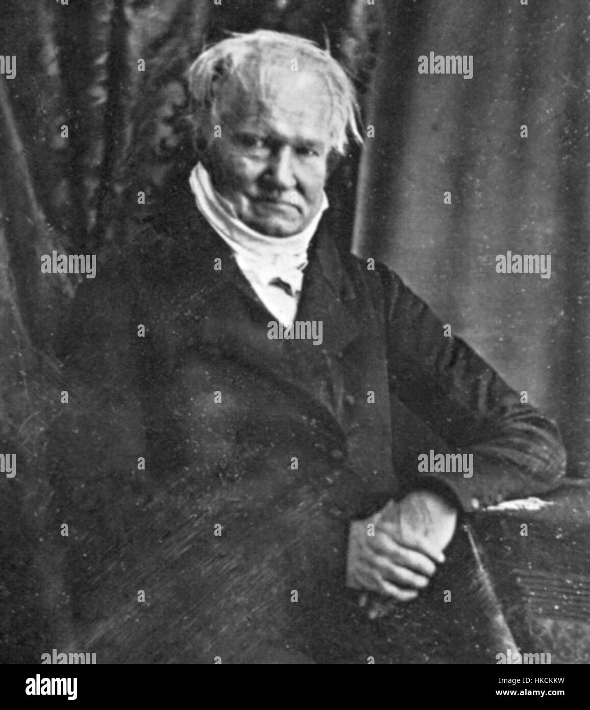 Ce portrait de 1847 d'Alexander von Humboldt, naturaliste et explorateur allemand pionnier, capture son influence intellectuelle sur la science et l'exploration au XIXe siècle. Banque D'Images