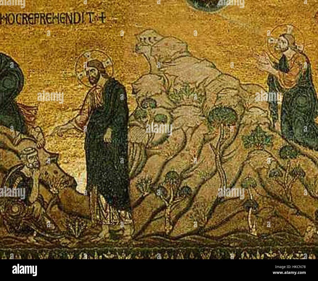 *La prière dans le jardin des oliviers* est une peinture religieuse renommée représentant le Christ dans le jardin de Gethsémani. La pièce souligne la profondeur émotionnelle du moment, avec une attention particulière à la précision historique et théologique. Banque D'Images