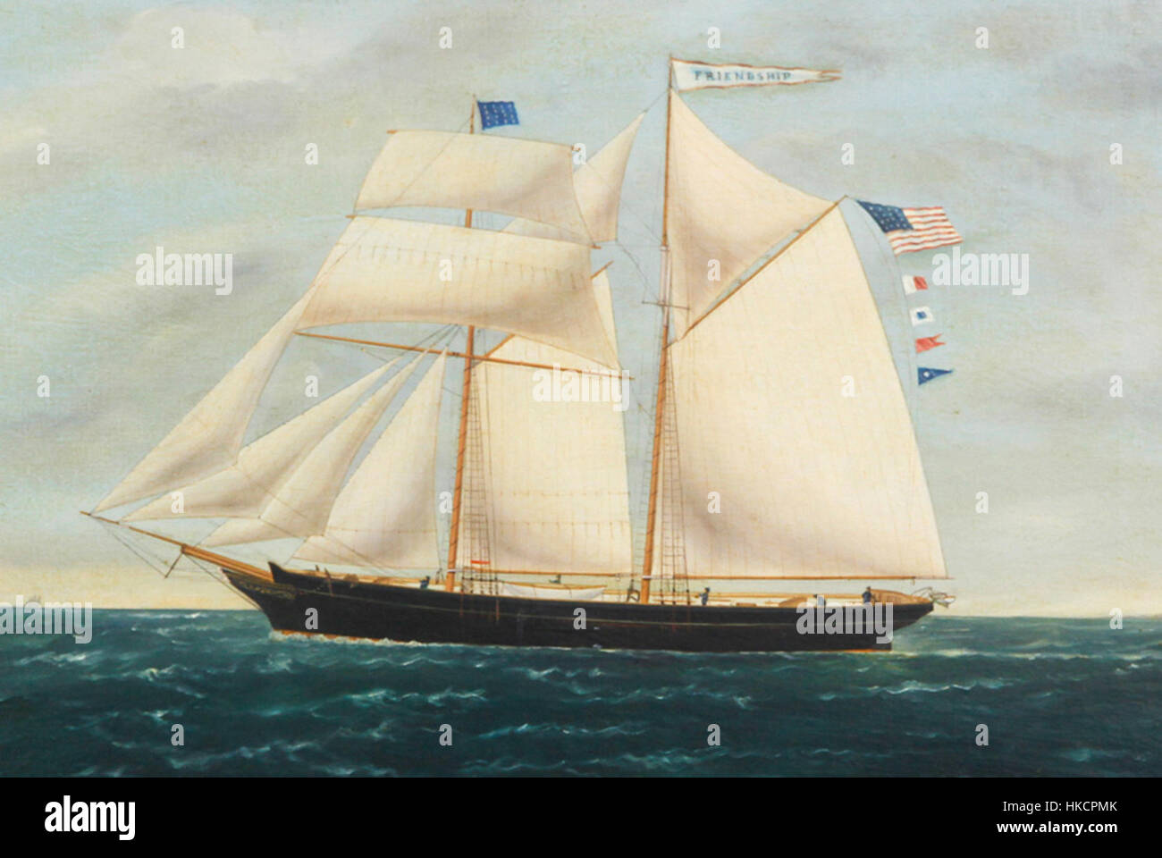 William Pierce Stubbs (American, 1842) 1909, 'amitié' sous voiles, huile sur toile Banque D'Images