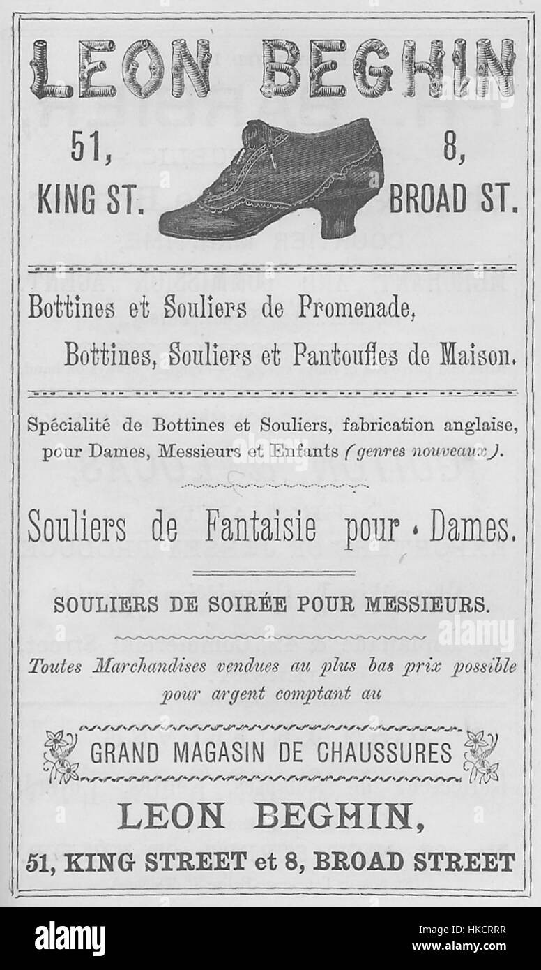 Almanach Nouvelle Chronique de Jersey 1895 Chaussures Beghin Banque D'Images