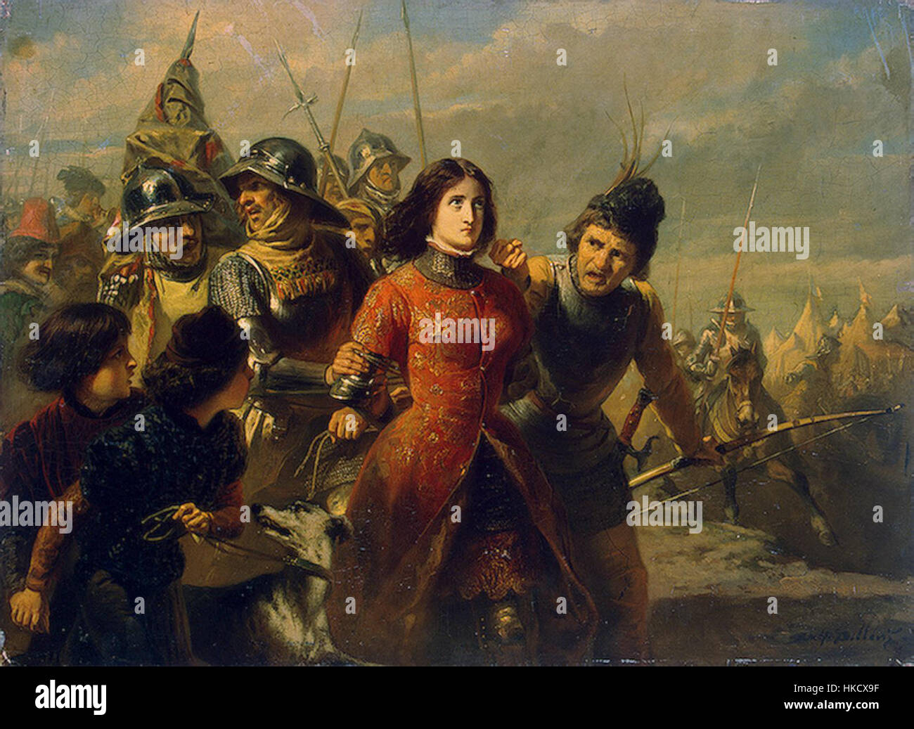 *Capture de Jeanne*, peinte par Dillens, représente le moment historique de la capture de Jeanne. L'œuvre d'art dépeint avec éclat ce moment important de l'histoire de la période médiévale. Banque D'Images *Capture de Jeanne*, peinte par Dillens, représente le moment historique de la capture de Jeanne. L'œuvre d'art dépeint avec éclat ce moment important de l'histoire de la période médiévale. Banque D'Images