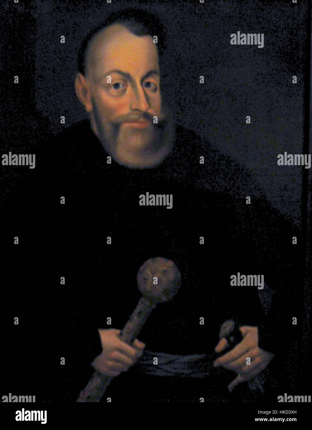 Jan Karol Chodkiewicz est une peinture historique représentant le noble polonais et commandant militaire. L'œuvre souligne son leadership et son importance dans le Commonwealth polono-lituanien au cours des XVIe et XVIIe siècles. Banque D'Images