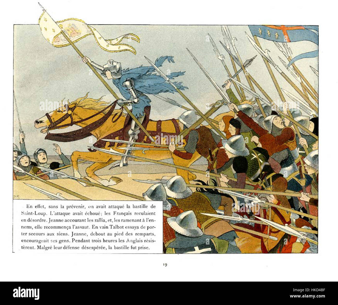 Ce tableau de Boutet de Monvel représente la figure légendaire de Jeanne d’Arc. L’œuvre, riche en détails, capte le courage et la force de l’héroïne française d’une manière historiquement informée. Banque D'Images Ce tableau de Boutet de Monvel représente la figure légendaire de Jeanne d’Arc. L’œuvre, riche en détails, capte le courage et la force de l’héroïne française d’une manière historiquement informée. Banque D'Images