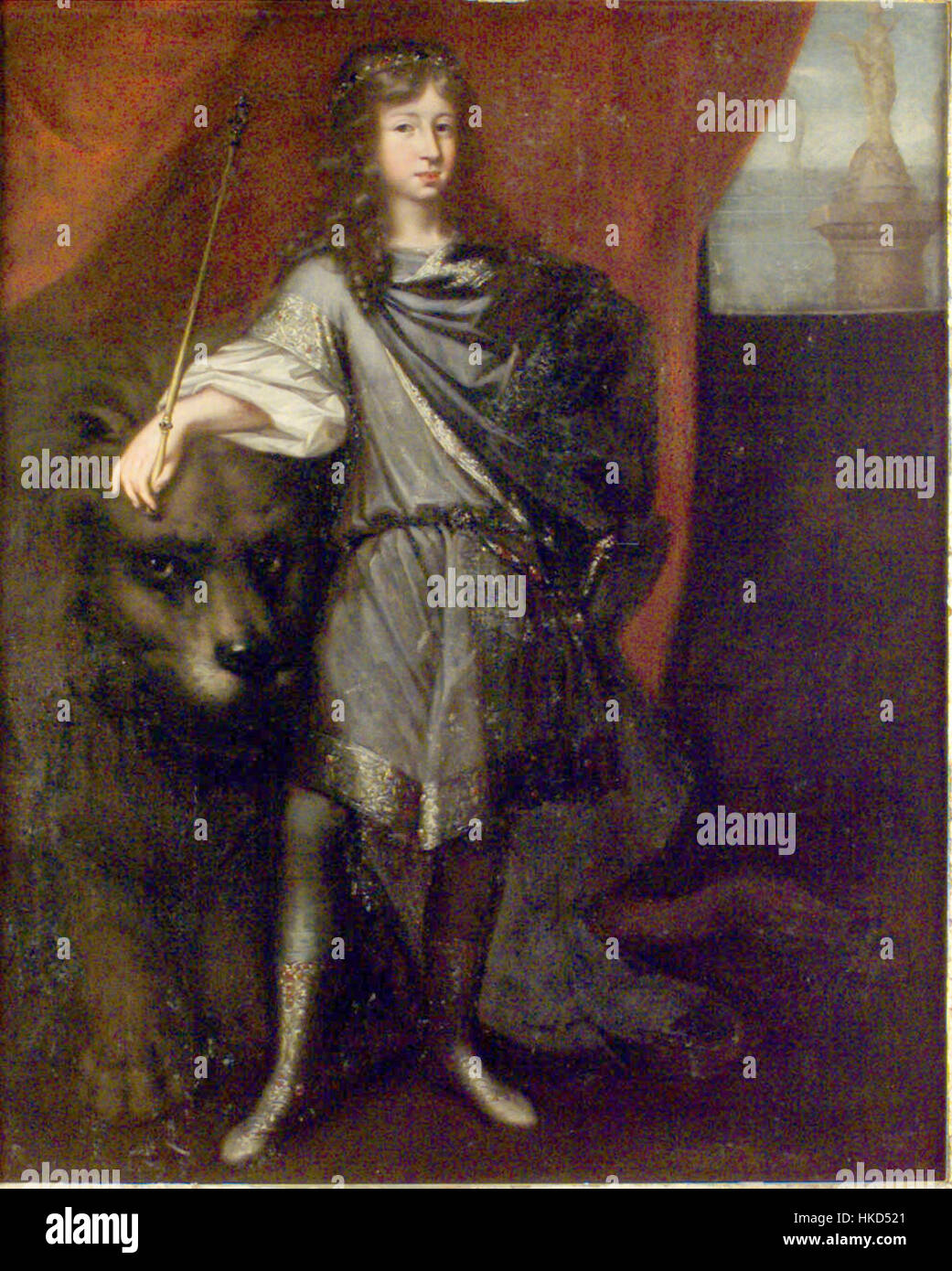 Ce portrait du roi Charles XI de Suède, peint en 1666, capture la présence royale du monarque. L'œuvre reflète le style des portraits royaux européens du XVIIe siècle, soulignant son leadership pendant la période de construction de l'empire suédois. Banque D'Images