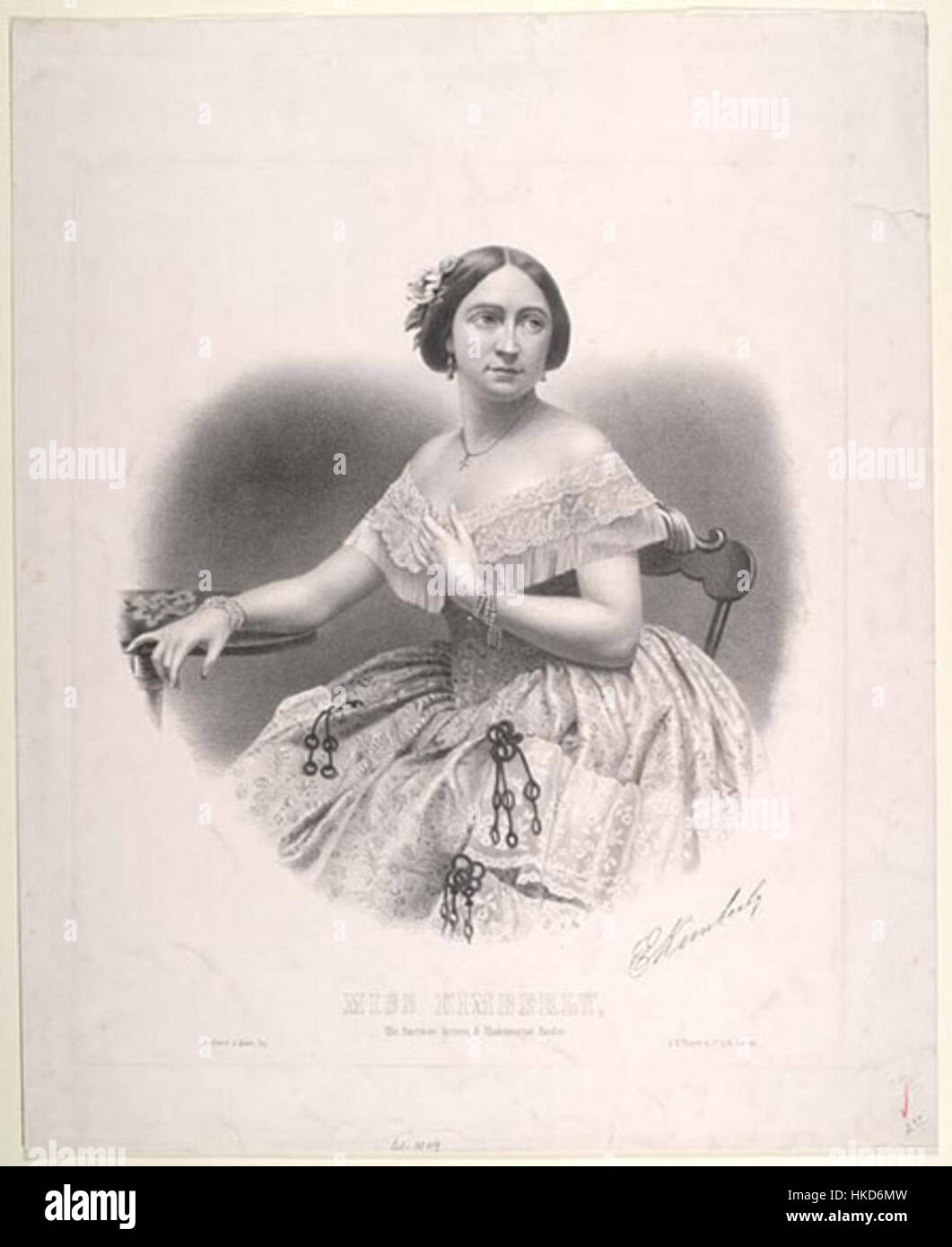 Cette œuvre, intitulée 'Miss Kimberly' par B.W. Thayer, est conservée dans la collection Smithsonian. Le portrait montre une jeune femme dans un cadre détaillé, capturant les subtilités de la mode victorienne et de la vie sociale à la fin du XIXe siècle. Banque D'Images