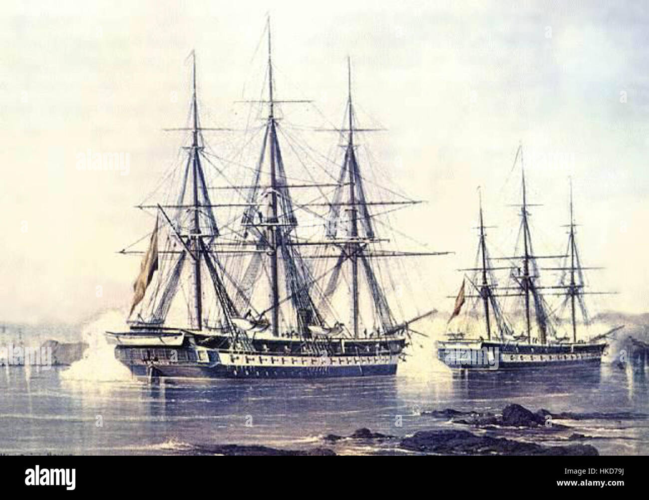 Bataille navale de Abtao (1866) Banque D'Images