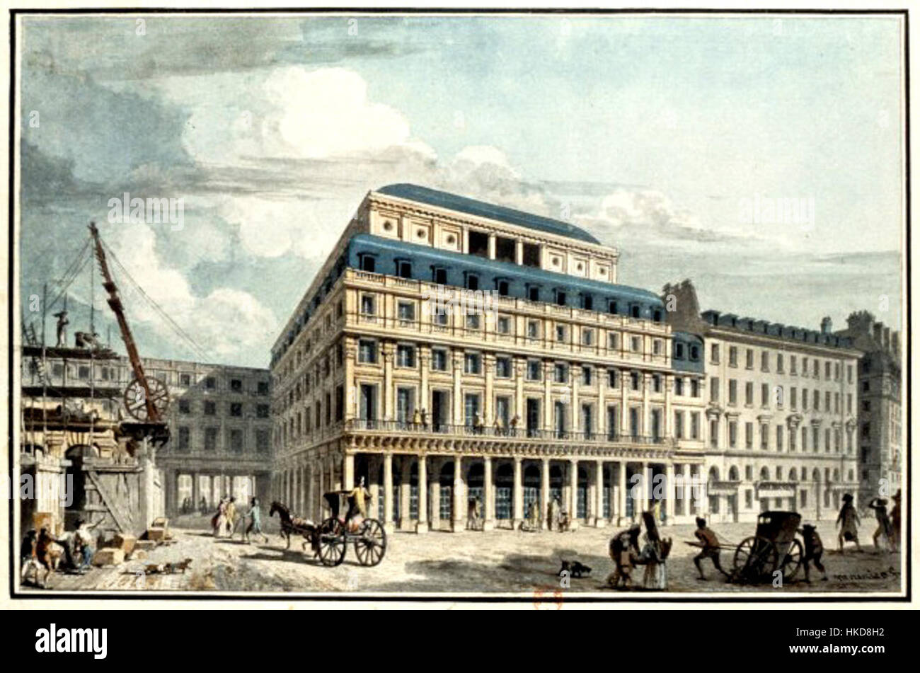 Cette image montre l'extérieur de la Comédie-française, l'un des théâtres les plus emblématiques de Paris. Fondée au XVIIe siècle, elle reste un symbole de la culture française, accueillant de nombreuses représentations historiques et contemporaines. Banque D'Images