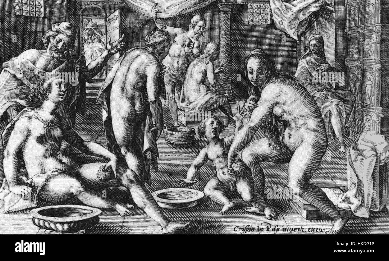 Le Badehaus à Paris, construit en 1671, était un important établissement de bains publics de la ville. Il a été une partie importante de la vie sociale parisienne au XVIIe siècle, offrant un espace à la fois de détente et d'interaction sociale. Le bâtiment représente le style architectural de l'époque, reflétant les tendances culturelles et sociales de l'époque. Banque D'Images