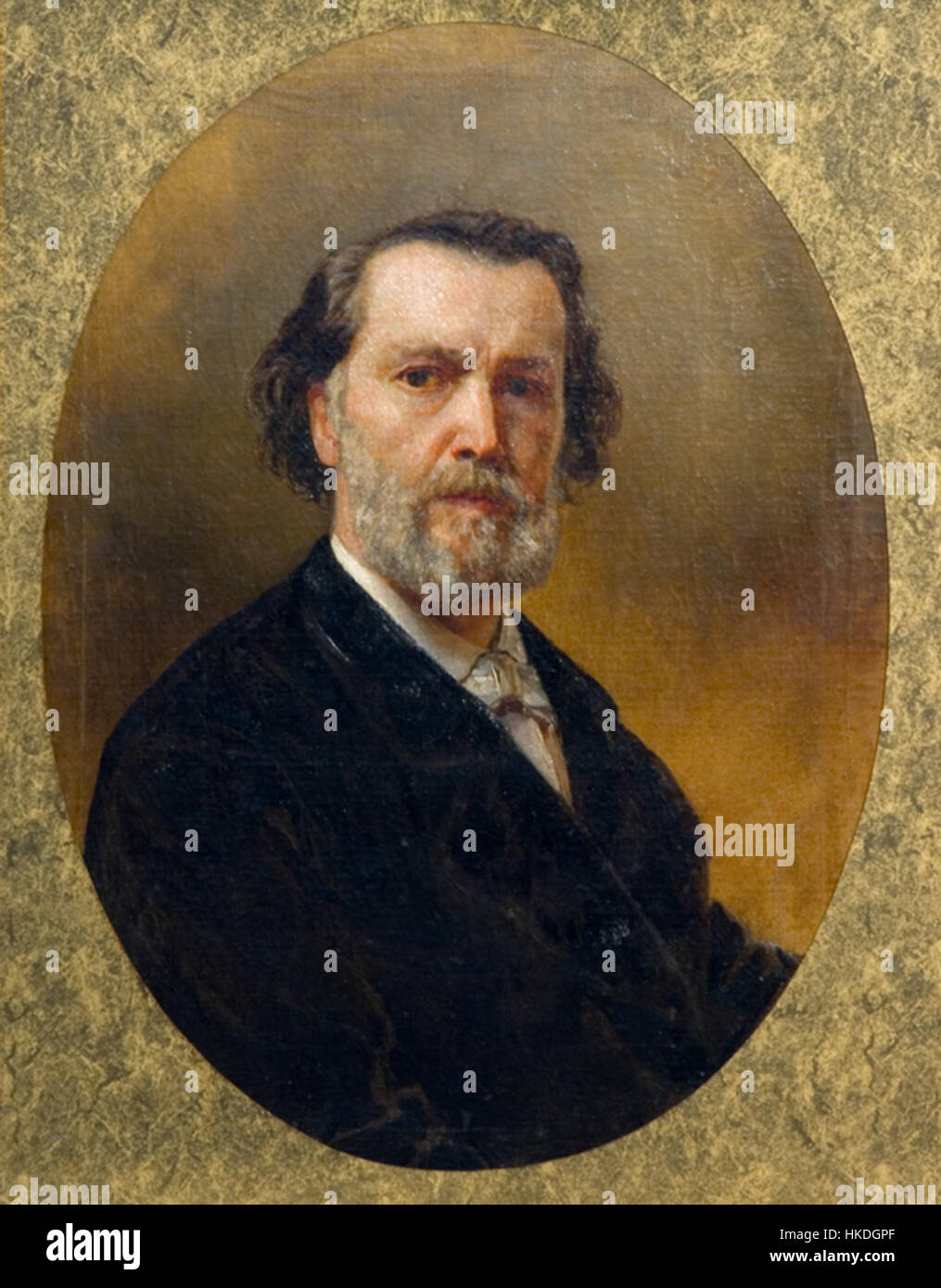 Cet autoportrait de Vladimir Sherwood reflète son style artistique et son expression personnelle, capturant sa ressemblance avec un accent sur la précision et la technique. Banque D'Images