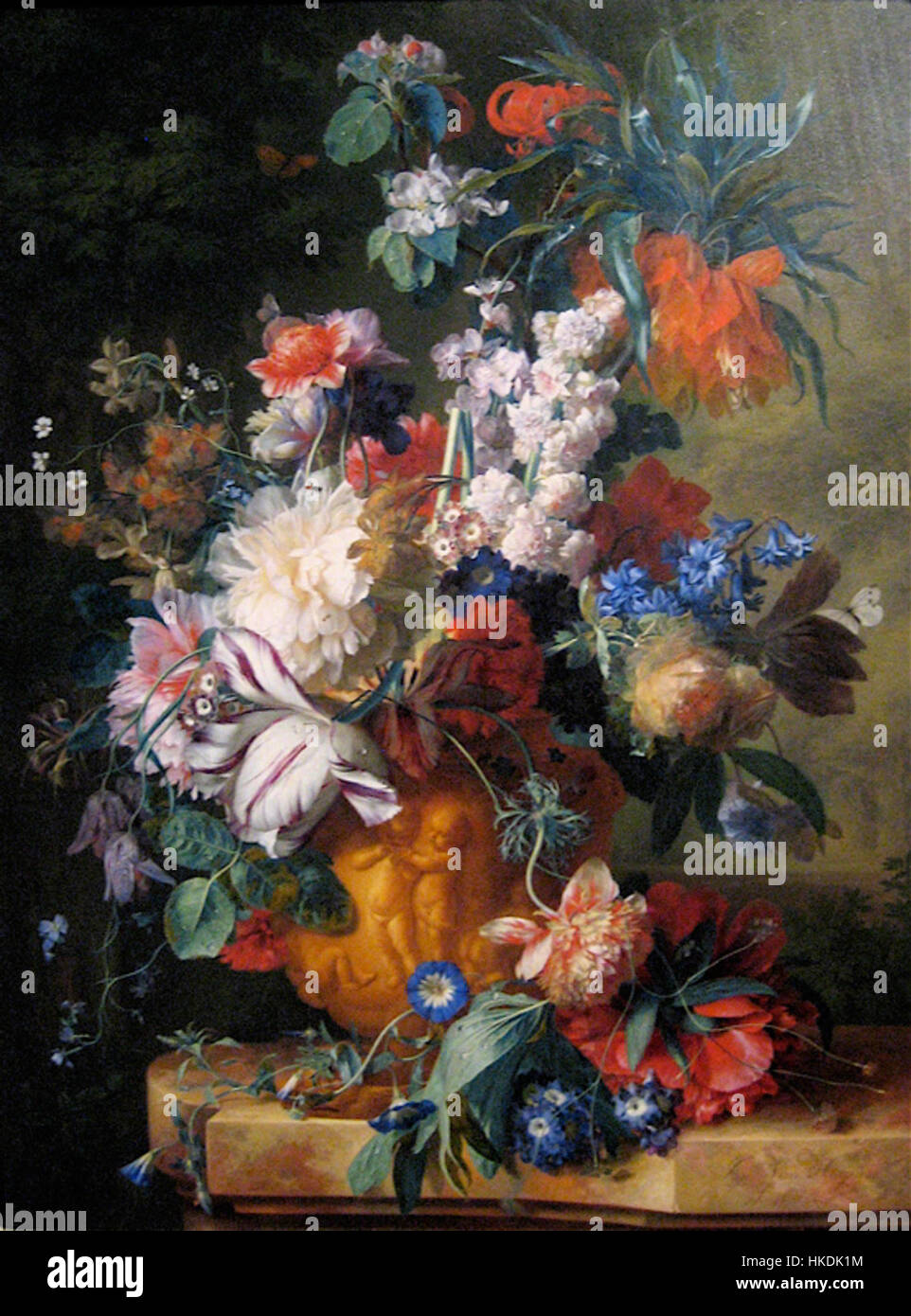 Tableau Impressionniste Nature Morte Avec Fleurs Viburnum - Huile Sur Toile Signée - 33x22 Cm
