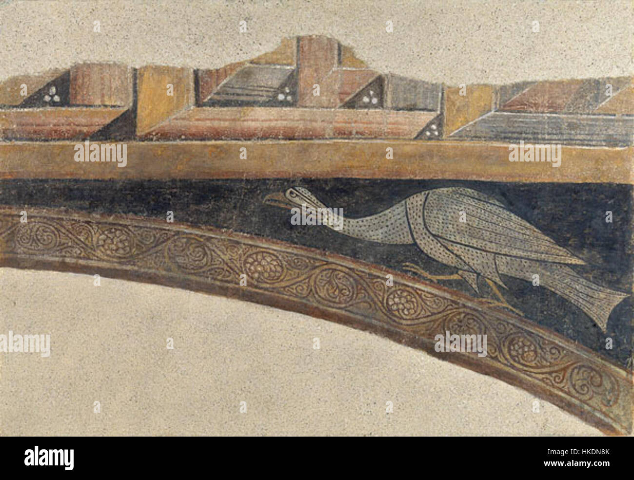 Cette œuvre, conservée au Musée National d'Art de Catalogne (MNAC), est un exemple notable de religieux espagnols Il représente une scène de « Greca » et « Ave Arlanza », mettant en valeur la dévotion espagnole et le style artistique de l'époque. Banque D'Images