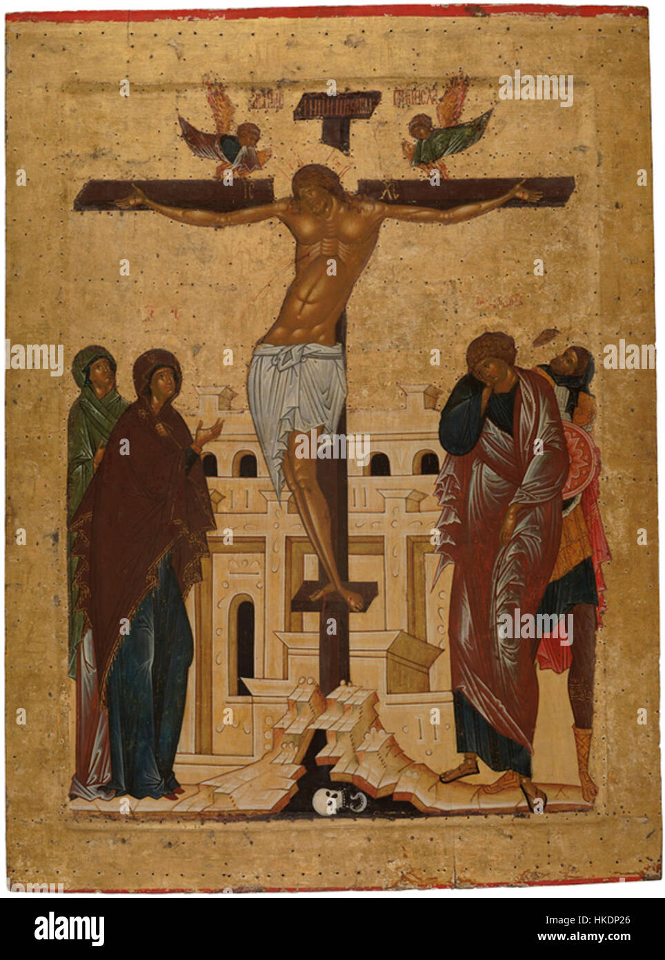 Crucifixion de Kirillo Belozersky iconostase (15ème siècle, la Russie) Banque D'Images